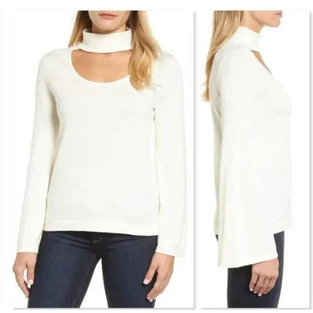 NWT VINCE CAMUTO Cream Open Front Knit Bell Sleeve Sweater XL